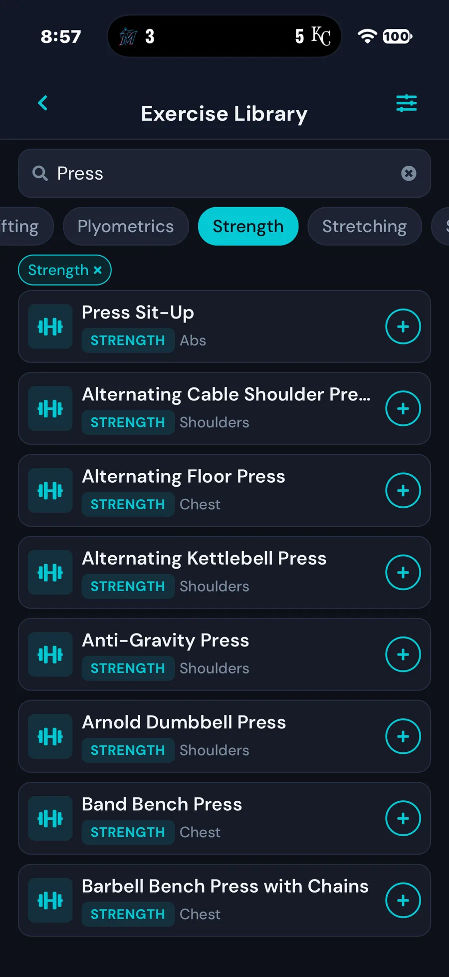 MaximumFit - Exercise Library