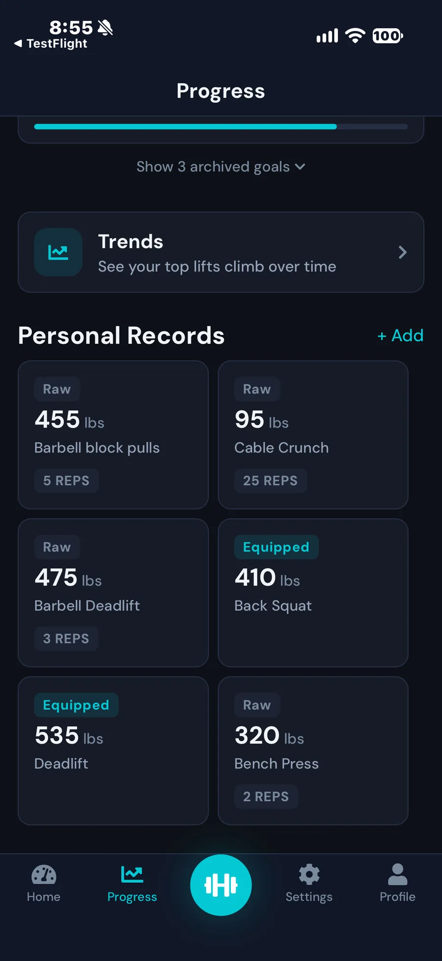 MaximumFit - Personal Records